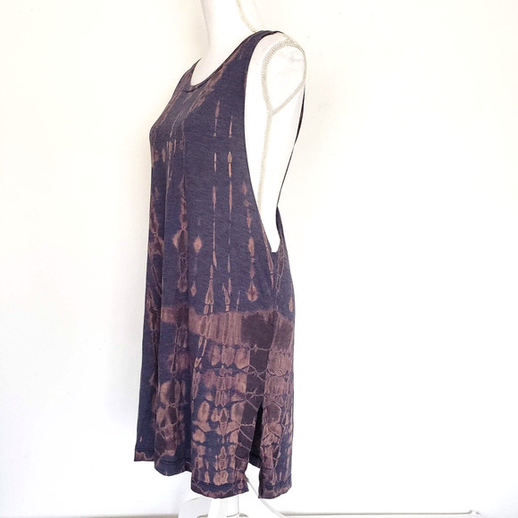 Maronie SIZE M Blue Sleeveless Cross Back Casual Summer Dress Open Side MADE USA - Picture 4 of 10